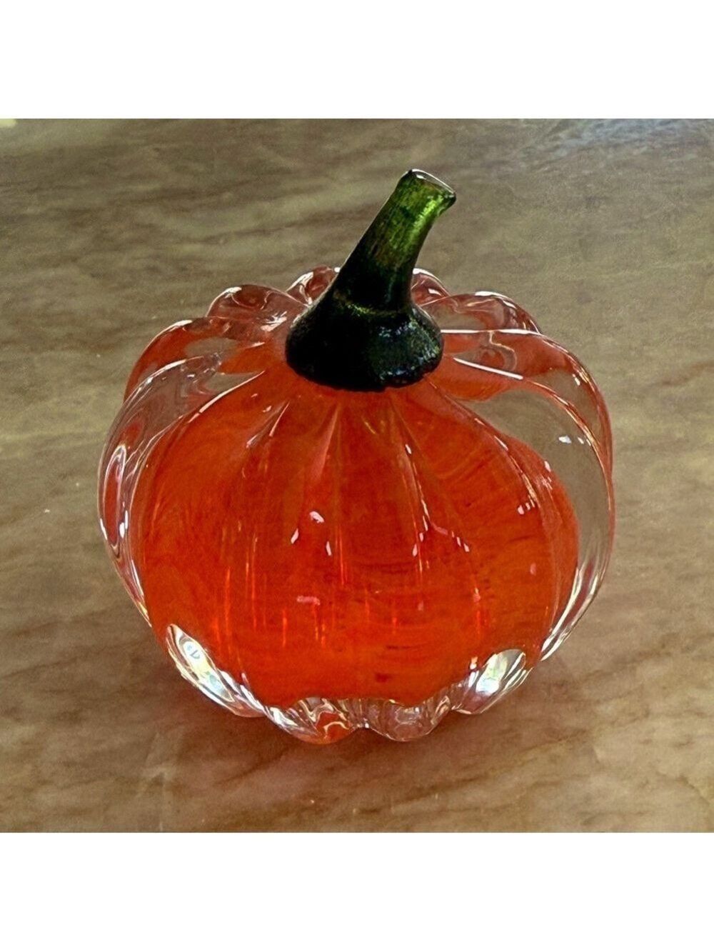 Elegant Glass Pumpkin Decor - Vibrant Orange